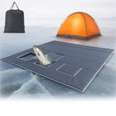 Chunm 71-inch foldable ice fishing tent mat for warmth and moisture control on ice.