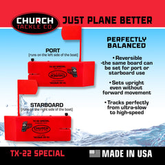 Church Tackle Double Action Flag System boosts bite detection and visibility.