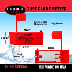 Pro-Pack includes two boards and flags for versatile trolling configurations.