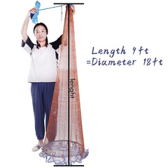 CINGHI LUSSO cast net with iron sinkers and heavy-duty build for quick sinking.