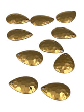 Circle B Tackle 24K gold Colorado hex spinner blade, front view shows flutter and bright reflection for visibility.