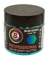 Circle B Tackle color-changing hex glitter with blue-green halo for high-temp lure making.