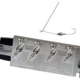 Circle B Tackle Do It Mold Bullet Spinner Jig close-up showing four-cavity mold for weight versatility.