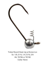 Circle B Tackle Do It Mold Trokar round head jig close-up, 3/8 oz, standup presentation improves action.
