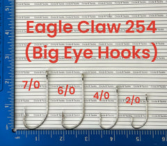 Circle B Tackle Eagle Claw 254 Sea Guard non-offset hook with large eye for trotlines