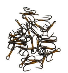 Circle B Tackle Eagle Claw 374 Bronze Treble Hook, 2X strong, ideal for topwater lures.