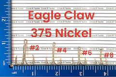 Circle B Tackle Eagle Claw 375 treble hook packaging view highlights American-made quality