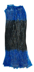 Circle B Tackle Firetip skirt in black with blue tip showing high-contrast jig action