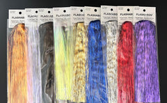 Circle B Tackle Flashabou metallic strands enhance water sparkle on jigs.