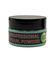 Circle B Tackle Green Yellow Pearl powder in a wide-mouth jar adds bright color for soft plastics.