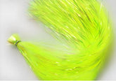Circle B Tackle Hedron flashabou skirt with dyed-pearl finish for lifelike lure color.