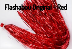 Circle B Tackle Hedron Flashabou Red skirt on a lure, durable and reflective