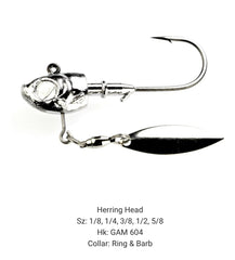 Circle B Tackle Herring Head Jig 1/4 oz with WEY525 wire form for reliable blade action.