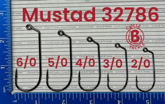 Circle B Tackle Mustad 32786 black nickel finish resists corrosion and wear.