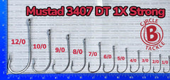 Circle B Tackle Mustad 3407 O'Shaughnessy forged hook for inshore offshore long-bait setups.