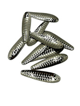 Circle B Tackle Nickel Prism trolling spoon close-up with mirror finish for DIY lure making.