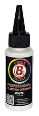 Circle B Tackle Plastisol Colorant in white dropper bottle for precise lure color control.
