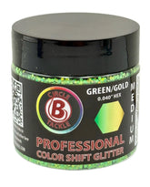Circle B Tackle premium glitter green-gold halo hex, heat resistant for soft plastic lures.