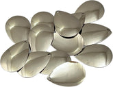 Circle B Tackle premium nickel smooth Magnum Colorado blades close-up showing mirror finish for durable lures