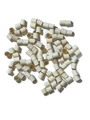 Circle B Tackle skirt bands in white, 100-pack, for building custom lures.