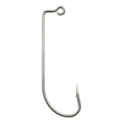 Circle B Tackle Victory 10635 90° hook close-up showing tin coating for saltwater use