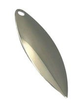 Circle B Tackle Willow Nickel Smooth Spinner Blade closeup highlighting a polished finish for strong light reflection.