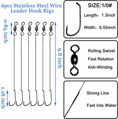Circle hooks, barrel swivels, and tackle components