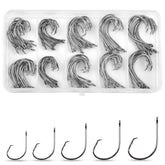Inline circle hooks kit 100pcs with plastic storage box