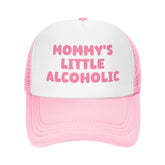 Ckajuoau Mommy's Little Alcoholic pink cap front view; breathable comfort for daily wear.