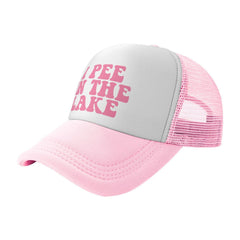 Ckajuoau pink trucker hat back view with breathable mesh.