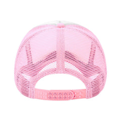 Ckajuoau pink trucker hat structured crown enhances shape and silhouette.