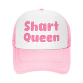 Ckajuoau Shart Queen pink trucker hat, front view, adds casual style and sun protection.