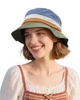 Clakllie blue bucket hat - front view