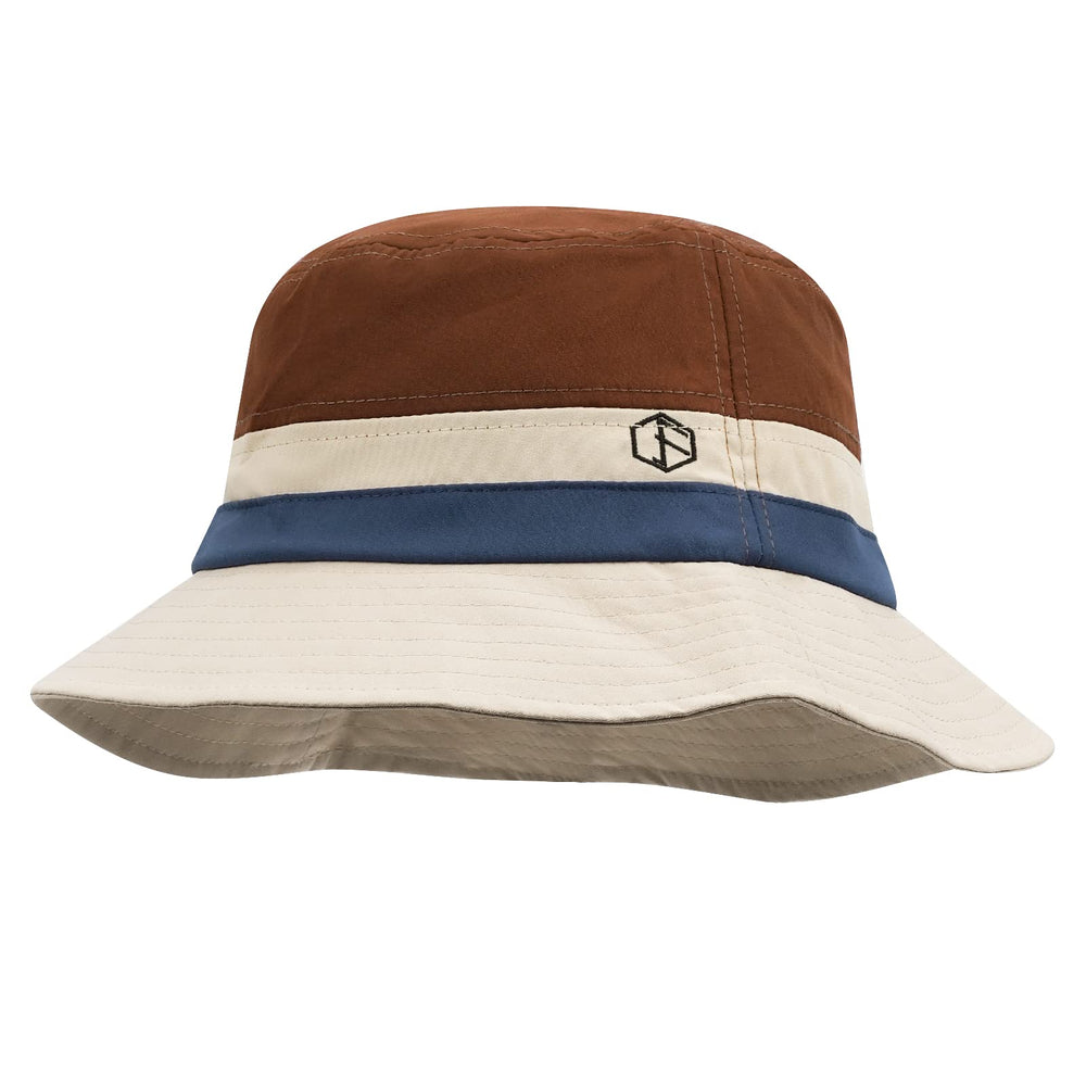 Clakllie RNYF07 Brown cotton fishing hat with embroidery