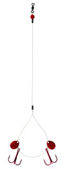 CLAM 110695 Fluoro Big Tooth Rig size 1/0 in gold, ideal for secure big-predator lure presentation