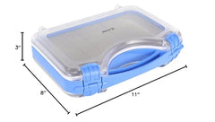 CLAM 15631 Jig Box Magnum open lid showing 420 pre-cut jig slots for quick access.