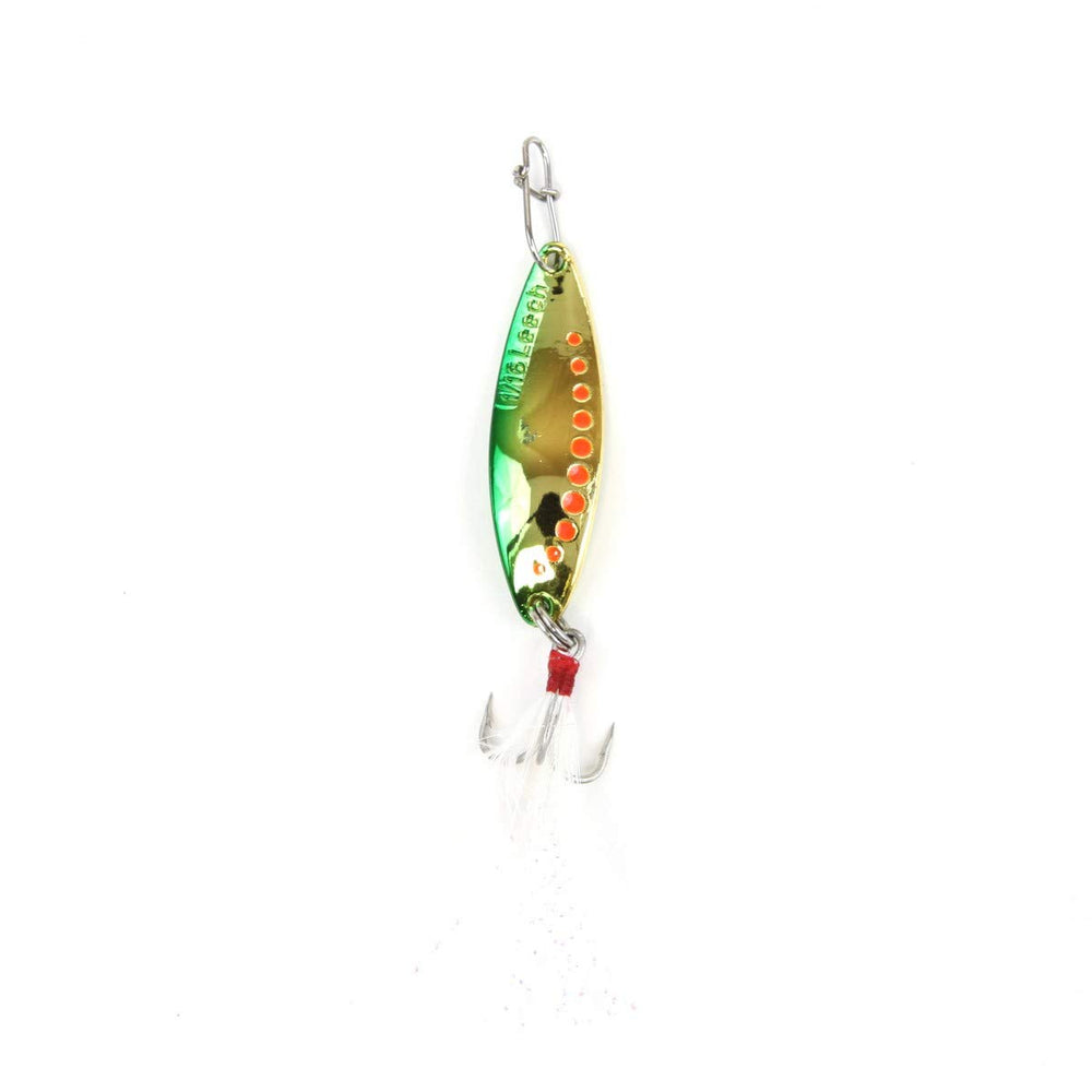 CLAM Panfish Leech Flutter Spoon in perch jigging action for ice fishing.
