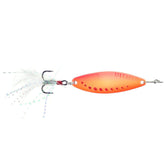 CLAM Panfish Leech Flutter Spoon glow chart pink 1/32oz size 14 for ice fishing.
