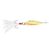 CLAM Panfish Leech Flutter Spoon in gold 1/32oz size 14, ideal for delicate panfish presentations.
