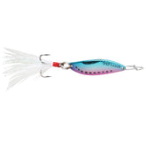 CLAM Panfish Leech Flutter Spoon rainbow finish attracts panfish under ice.