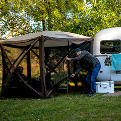 CLAM Pop Up Screen Tent 9x9 carry bag for easy transport.