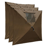 CLAM Quick-Set wind panel attached to Escape Sport tent for wind protection.