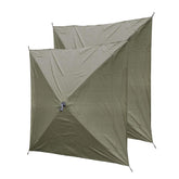 CLAM Quick-Set wind panel in green pack for portable shade and wind protection