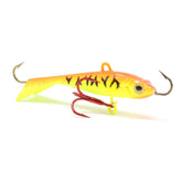 CLAM Tikka Mino 1/8 oz Glow Orange Tiger size 14 glows and darts to entice predators.