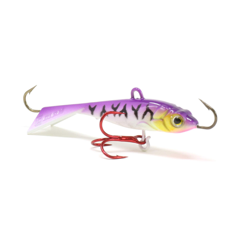 CLAM Tikka Mino 5/8oz Glow Purple Tiger glows in low light for deeper water fishing