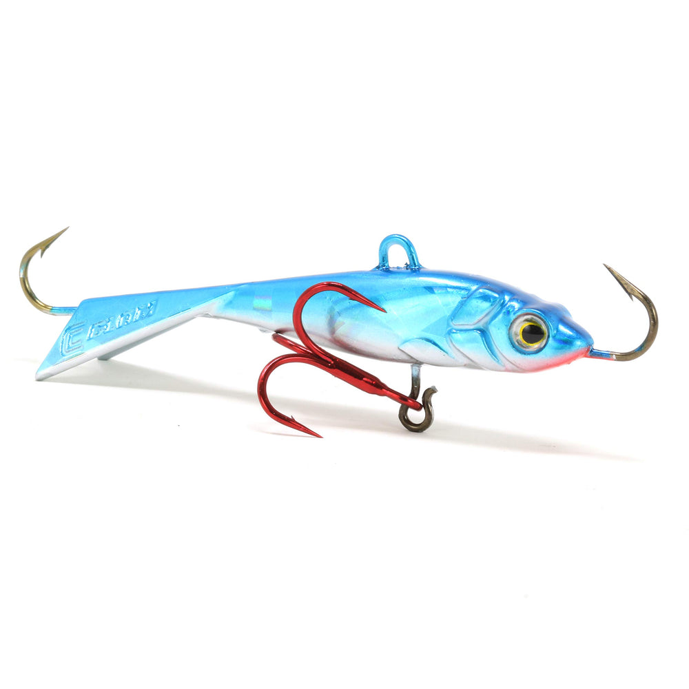 CLAM Tikka Mino blue/silver holo shown for vertical presentation.