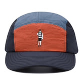 Front embroidery design on CLAPE curved bill dad cap.