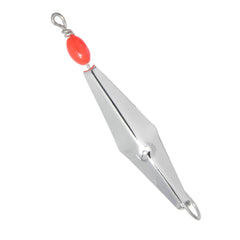 Clarkspoon Original 4-RBMS chrome back view; showcases swivel and beads for added lure appeal.