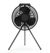 Claymore V600+ black portable fan front view ideal for desk cooling and travel