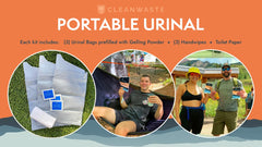 Cleanwaste Go with The Flow bag with gelling powder for odor control.